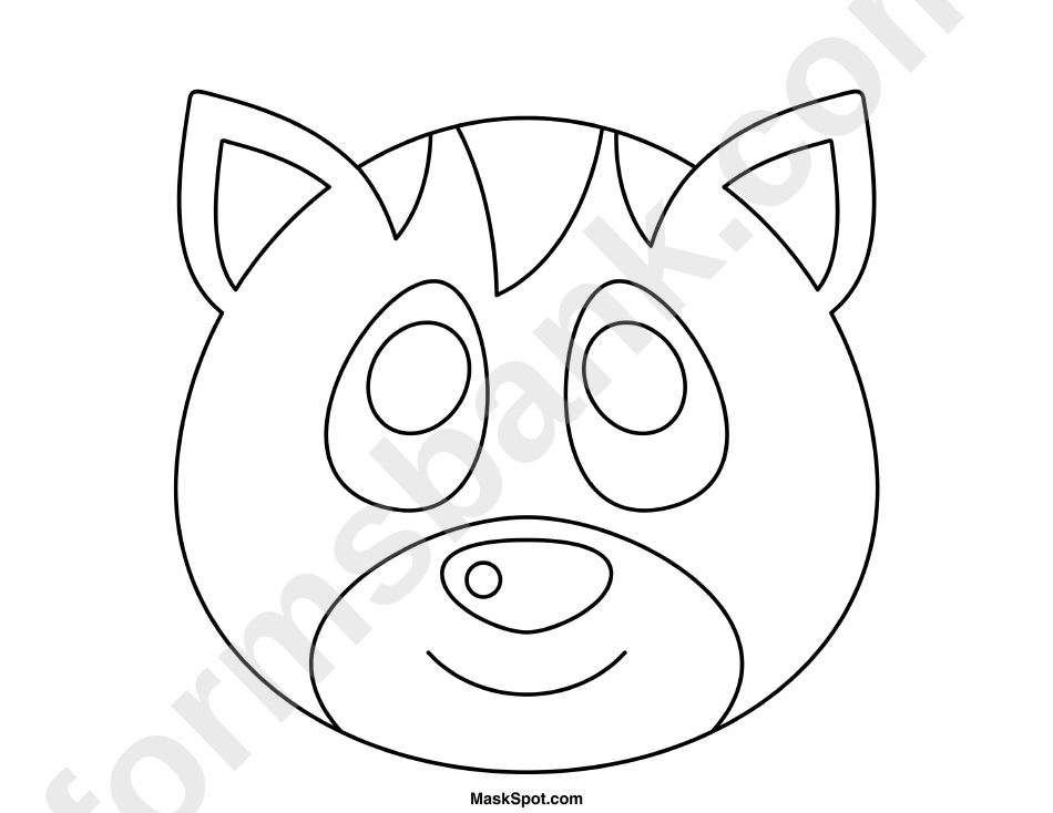 Raccoon Mask Template To Color printable pdf download