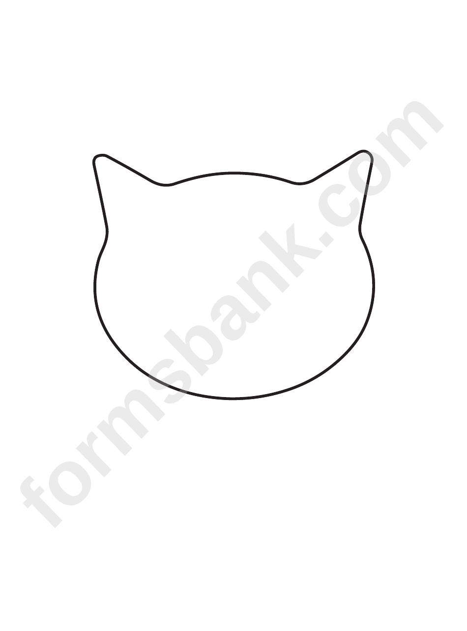Cat Face Template printable pdf download