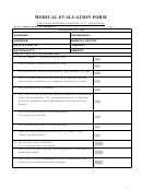 Medical Evaluation Form - Golden Dreams Home Care Llc
