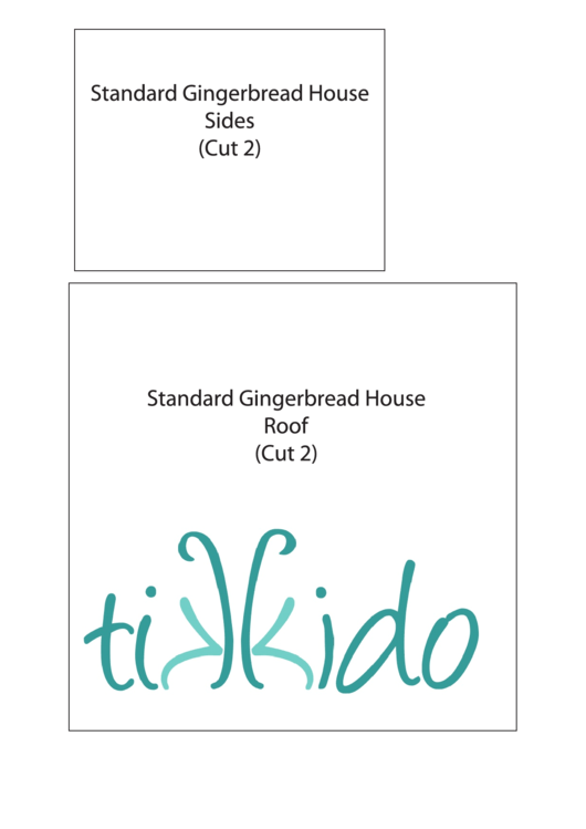 Standard Gingerbread House Side Templates Printable pdf