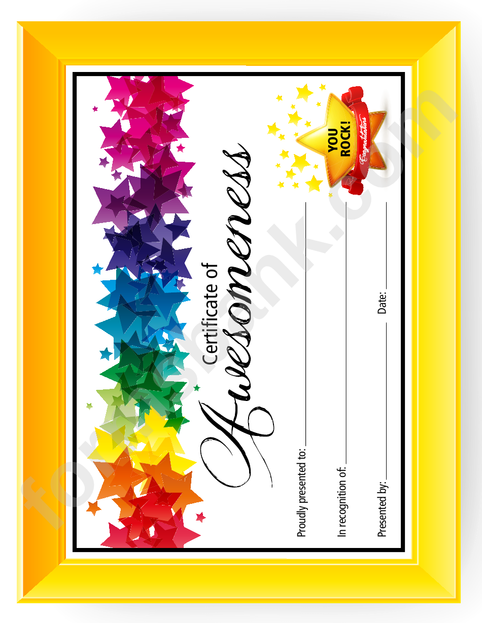 Certificate Of Awesomeness Templates For Kids printable ...