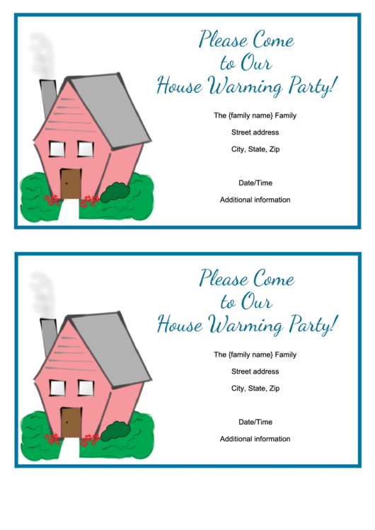 Fillable Housewarming Party Invitation Template Printable pdf