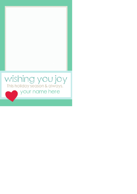 Christmas Wishes Card Template Printable pdf