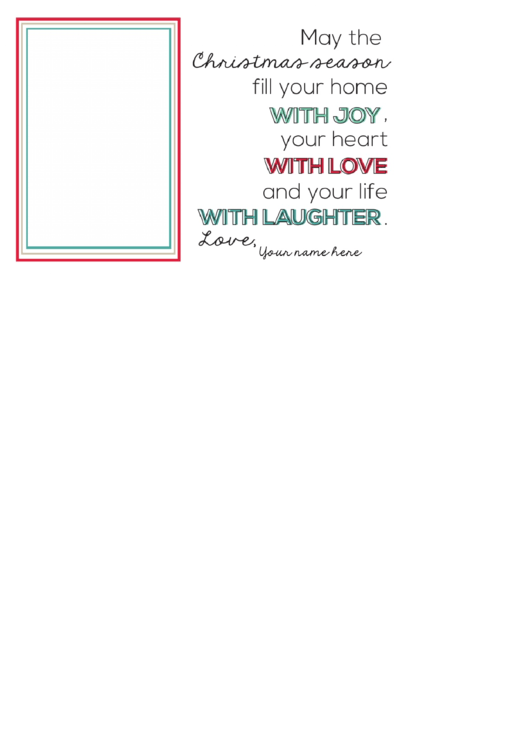 Christmas Season Card Template Printable pdf