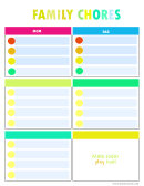 Colorful Family Chore Chart