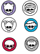 Monster High Assorted Skulletes For Cookies (2.75 Inches Diameter)