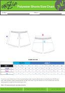 On The Go Polyester Shorts Size Chart