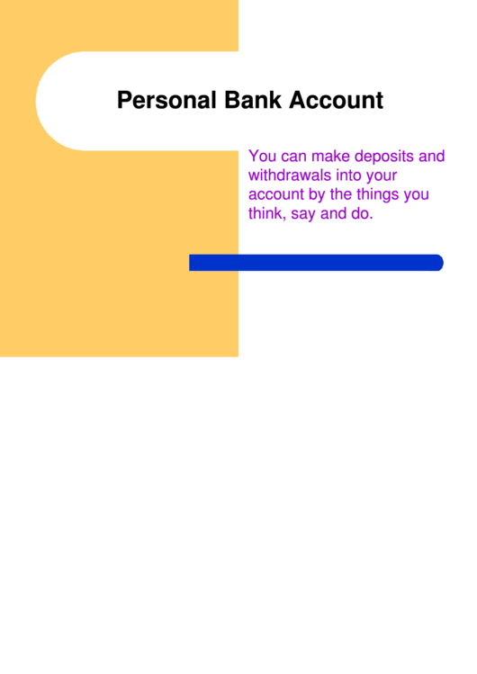 Personal Bank Account Printable pdf