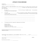 Affidavit Of Non-response Form