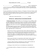 Successor Amendment To The Trust Form Printable pdf