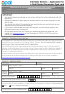 Fillable Interstate Seniors - Application For A Gold Senior/pensioner Opal Card Printable pdf
