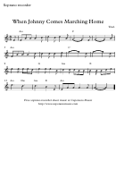 When Johnny Comes Marching Home Soprano Recorder Sheet Music
