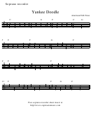 Yankee Doodle Soprano Recorder Sheet Music Printable pdf