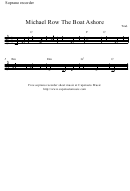 Michael Row The Boat Ashore Soprano Recorder Sheet Music Printable pdf