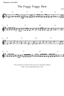 The Foggy Foggy Dew Soprano Recorder Sheet Music Printable pdf