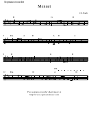 Minuet By J.s.bach Soprano Recorder Sheet Music