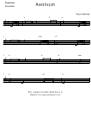 Kumbayah Soprano Recorder Sheet Music Printable pdf