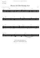 House Of The Rising Sun - Soprano Recorder Sheet Music Printable pdf