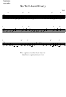 Go Tell Aunt Rhody Soprano Recorder Sheet Music Printable pdf