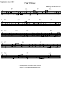 Fur Elise Soprano Recorder Sheet Music Printable pdf