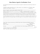 New Mexico Agent's Certification Form