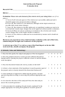 Internal Research Proposal Evaluation Form