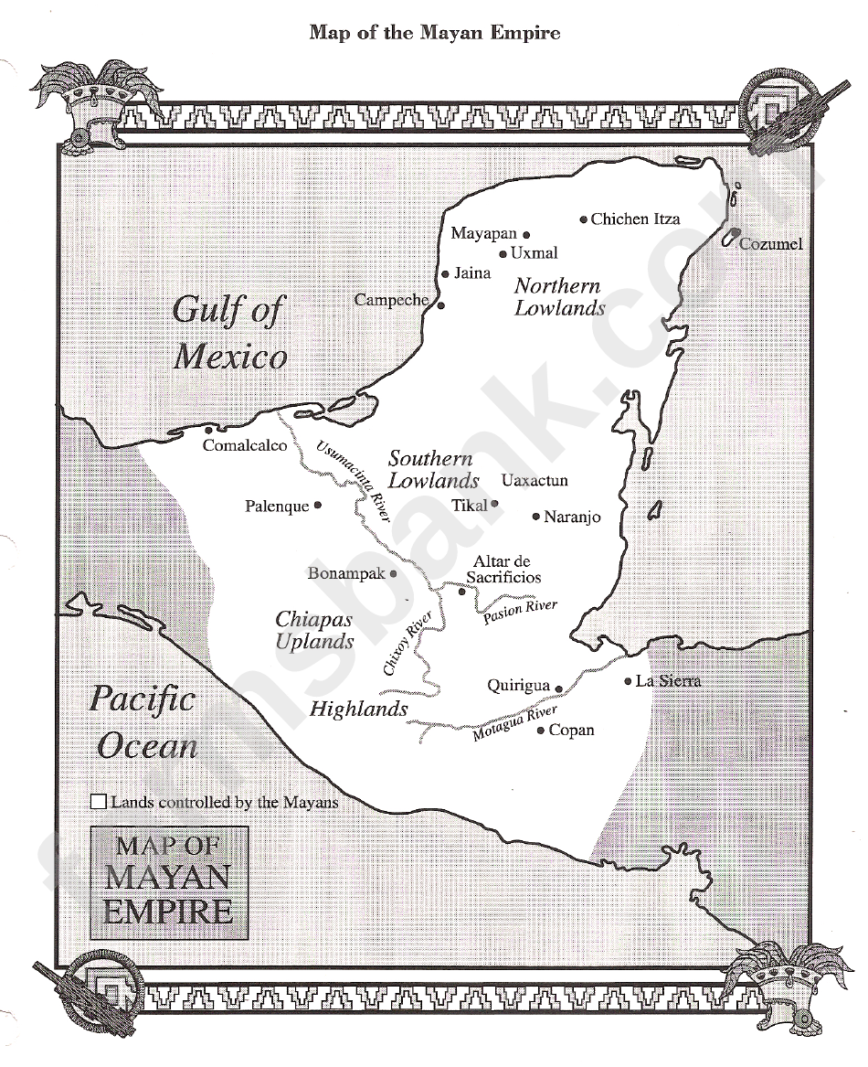 Map Of The Mayan Empire
