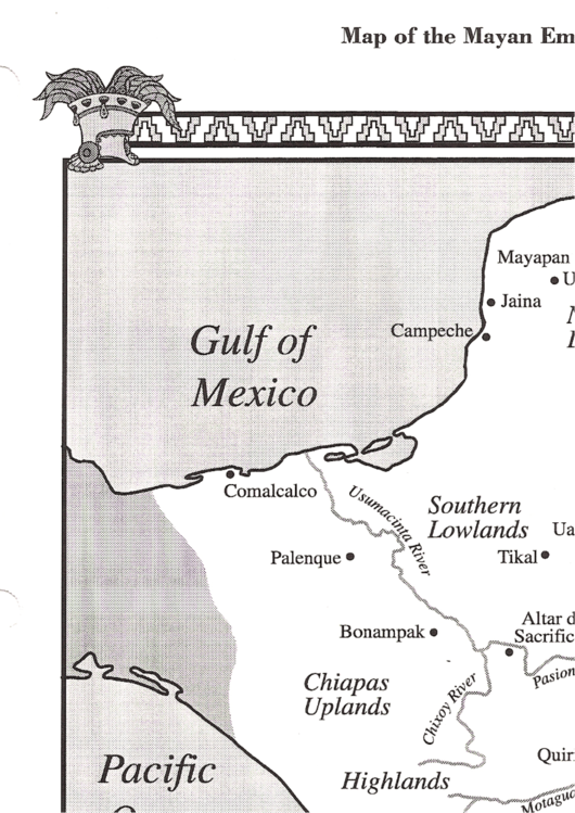 Map Of The Mayan Empire Printable pdf