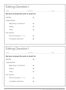 Fillable Editing Checklist Template Printable pdf