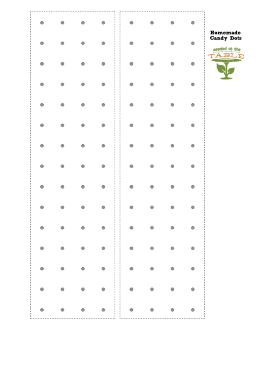 Homemade Candy Dots Template Printable pdf