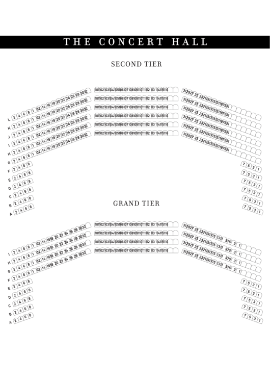 The Concert Hall Seating Chart Template Printable pdf