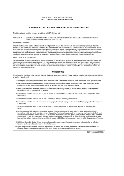 Financial Disclosure Report Printable pdf