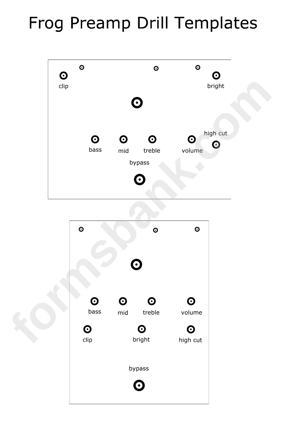 Frog Preamp Drill Templates