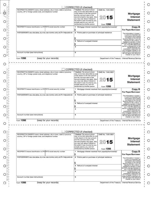 Mortgage Interest Statement Template - 2015