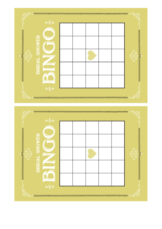 Bridal Shower Bingo Printable pdf