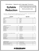 Phonology - Syllable Reduction Printable pdf