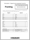 Phonology - Fronting