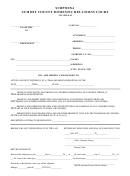 Subpoena Form - Summit County Domestic Relations Court Civ. Rule 45 Printable pdf