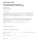 Sample Bank Letter Irrevocable Bank Letter Of Guarantee For Use With Personal Or Corporate Checks