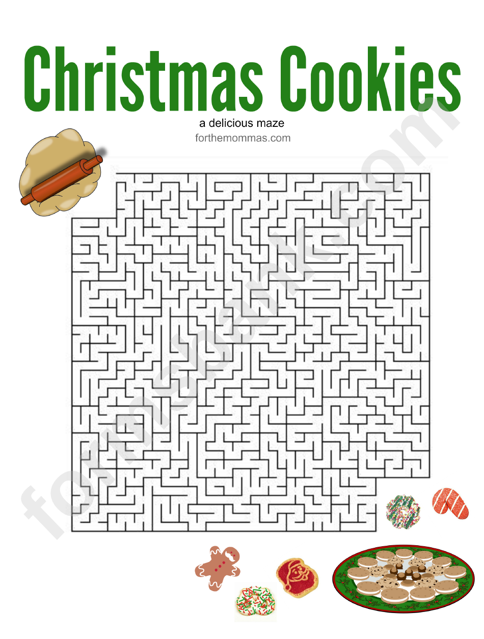 Christmas Cookies For Santa Activity Sheet