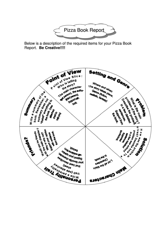 Pizza Book Report Printable pdf
