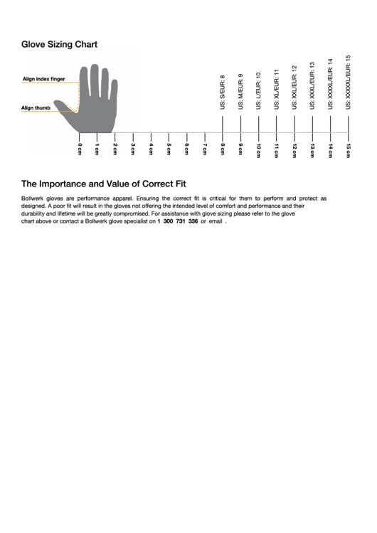 Performance On Hand Glove Sizing Chart Printable pdf