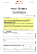Invitation And Questionnaire Concerning A Person Who Wishes To Visit You In Sweden