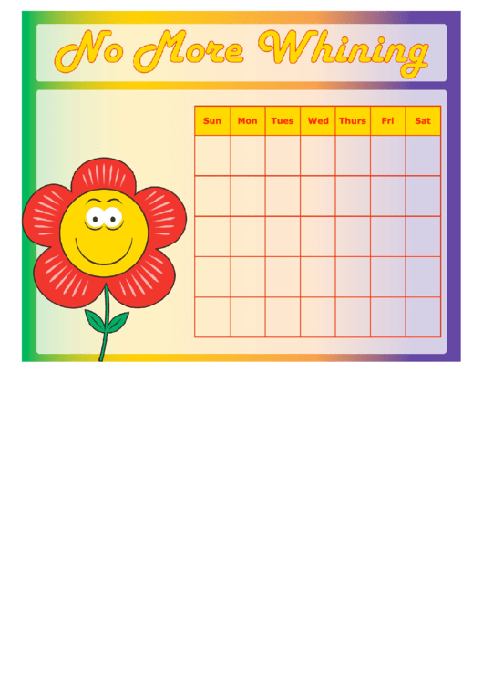 No More Whining Chart For Kids Printable pdf