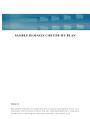 Sample Business Continuity Plan Printable pdf