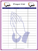 Prayer List Template