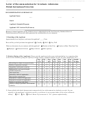 Fillable Letter Of Recommendation For Graduate Admission - Florida International University Printable pdf