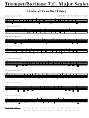 Trumpet/baritone T.c. Major Scales - Circle Of Fourths (Flats) Printable pdf