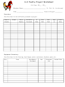 4-h Poultry Project Worksheet
