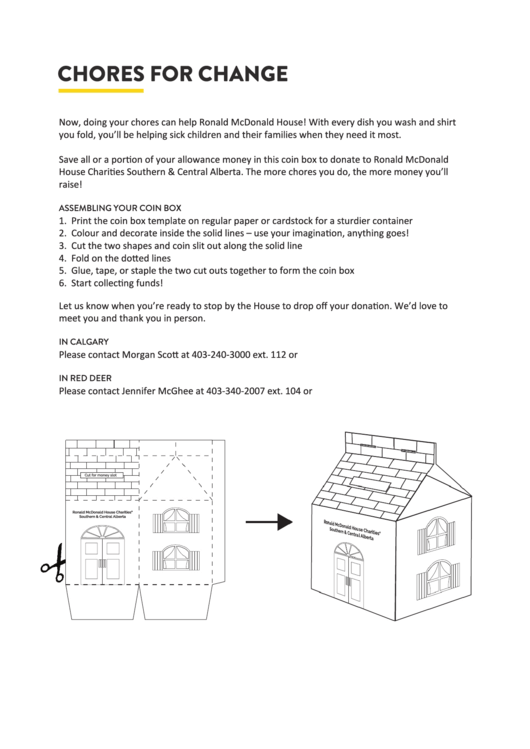 Ronald Mcdonald House Template Printable pdf